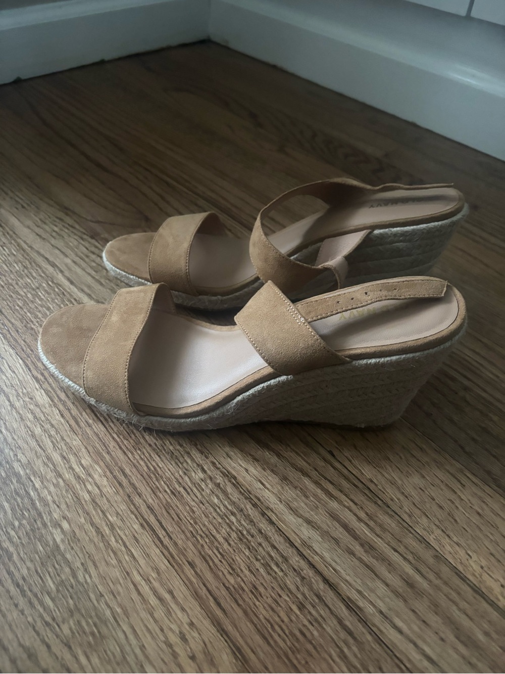 Old Navy Tan Suede Espadrille Wedge Sandals